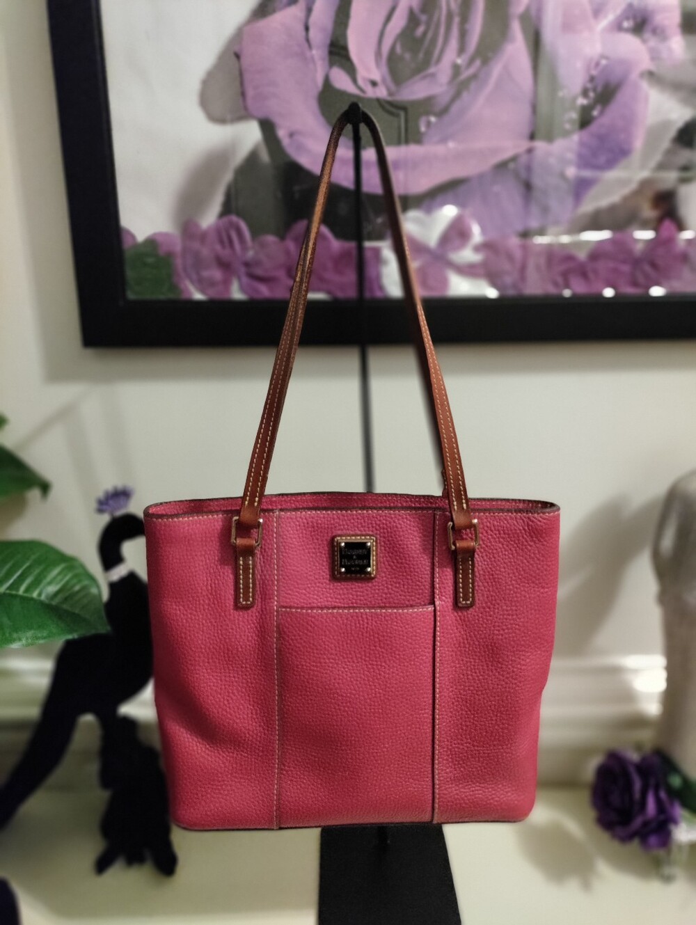 Dooney & Bourke Dark Pink Leather Handbag